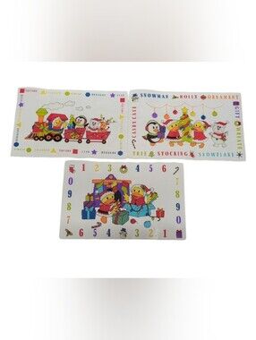 Santa's Workbench Robbie & Friends Kids Holiday Learning Placemats 3pc Lot